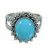 Southwest Genuine Sterling Silver Turquoise Ring Size 7-3/4 QX86019